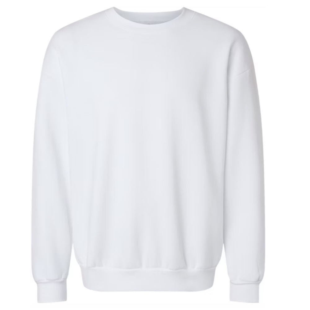 Gildan white crew neck sweat shirt blank